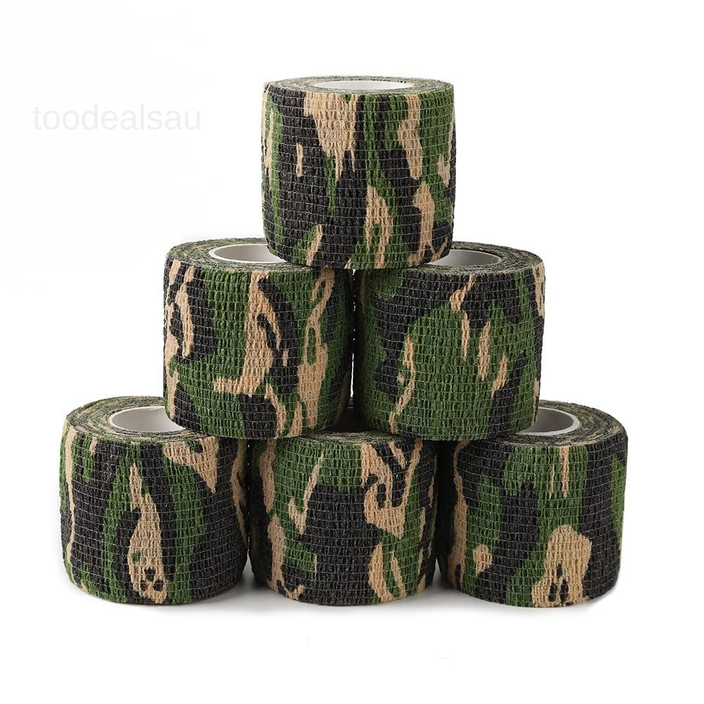 12 Roll Camouflage Tape Self Adherent Cohesive Bandage Wrap Rifle Shotgun Camo
