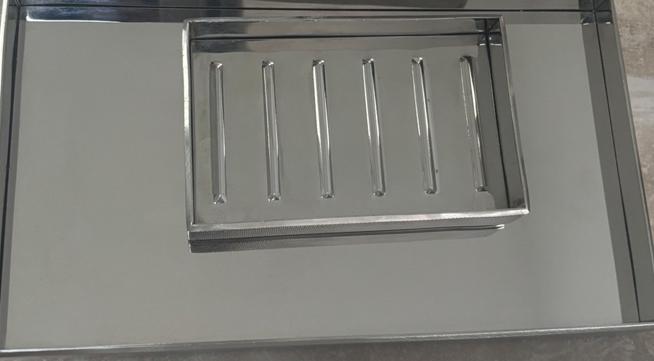 Restoratiom Hardware Bathroom Set Tray and Soup Dish Silver Chrom finish