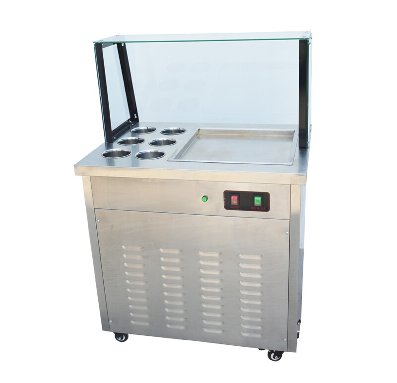 Commercial Rolled Ice Cream Machine, Ice Roll Machine Yogurt Cream Machine 110V