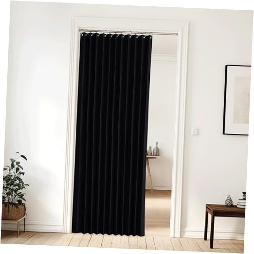 Room Divider Curtain for Living Room, Wall 60"W x 80"L (Pack of 1) Black
