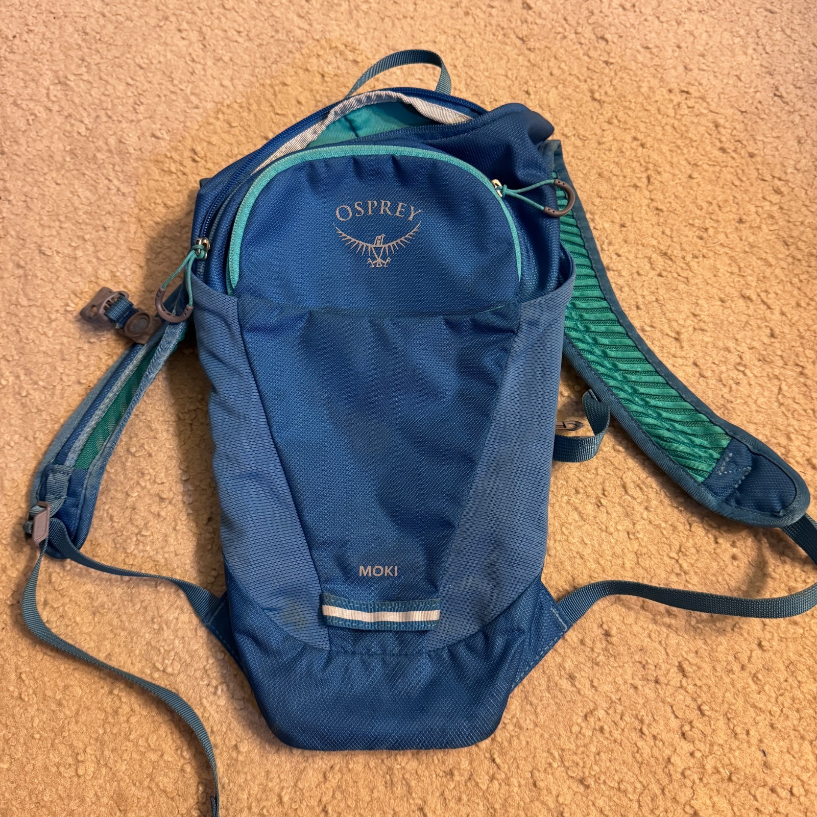 Osprey Moki Hiking Backpack Zip Up Outdoors Blue Nylon NO BLADDER