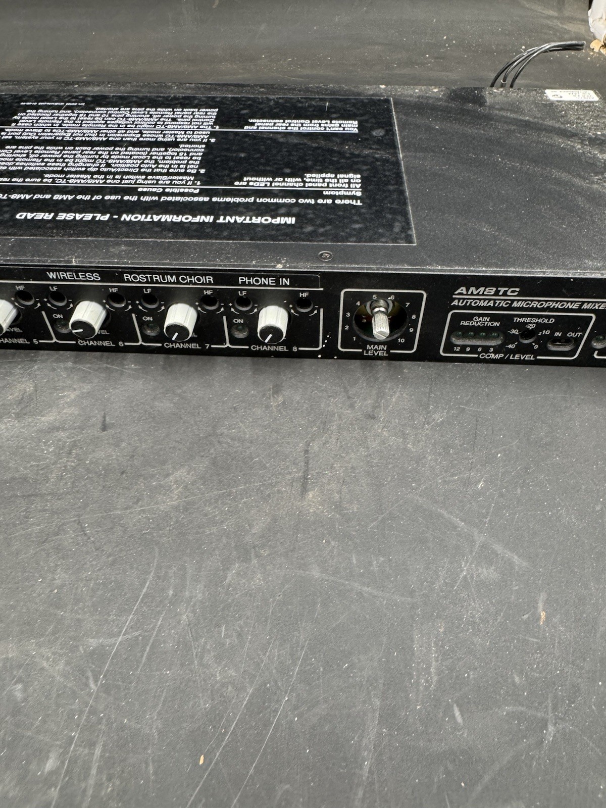 Lectrosonics AM8TC Automatic Microphone Mixer. No power supply