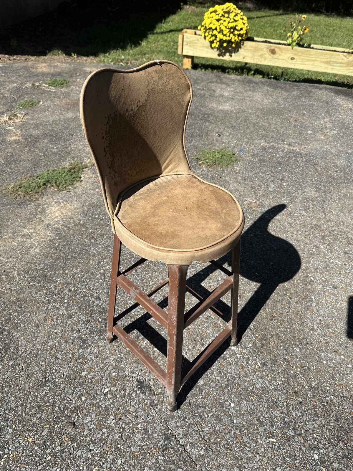 Antique Child’s Farmhouse Cafe Bar Stool Chair Salvaged 31x11.5” (seat At 21”)