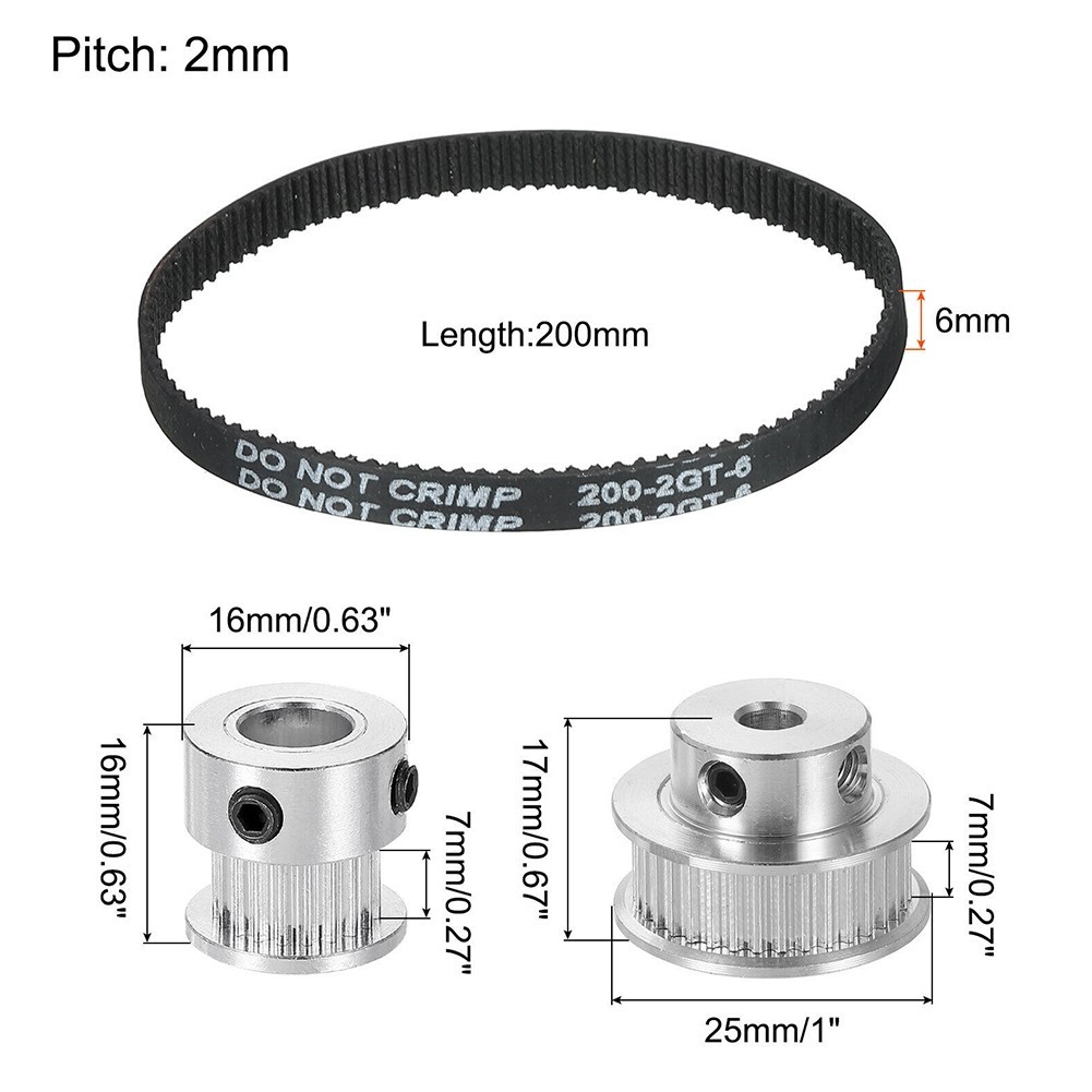 Synchronous Wheel Kit Featuring 20 Tooth and 36 Tooth Pulleys with Tools