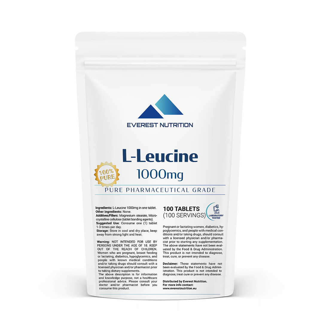 L-Leucine 1000mg Tab – High Purity BCAA for Muscle, Strength, Recovery & Workout