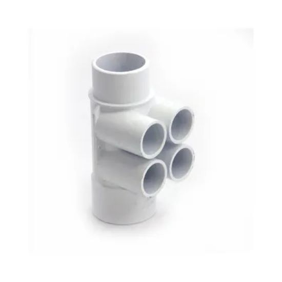 672-4190 Waterway PVC Manifold 1-1/2" Slip x 1-1/2" Spg x (4) 3/4" Slip Ports