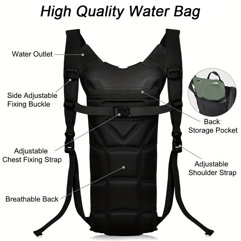 Hydration Backpack 3L Water Bladder Bag Lightweight Pack Cycling Camping Hiking