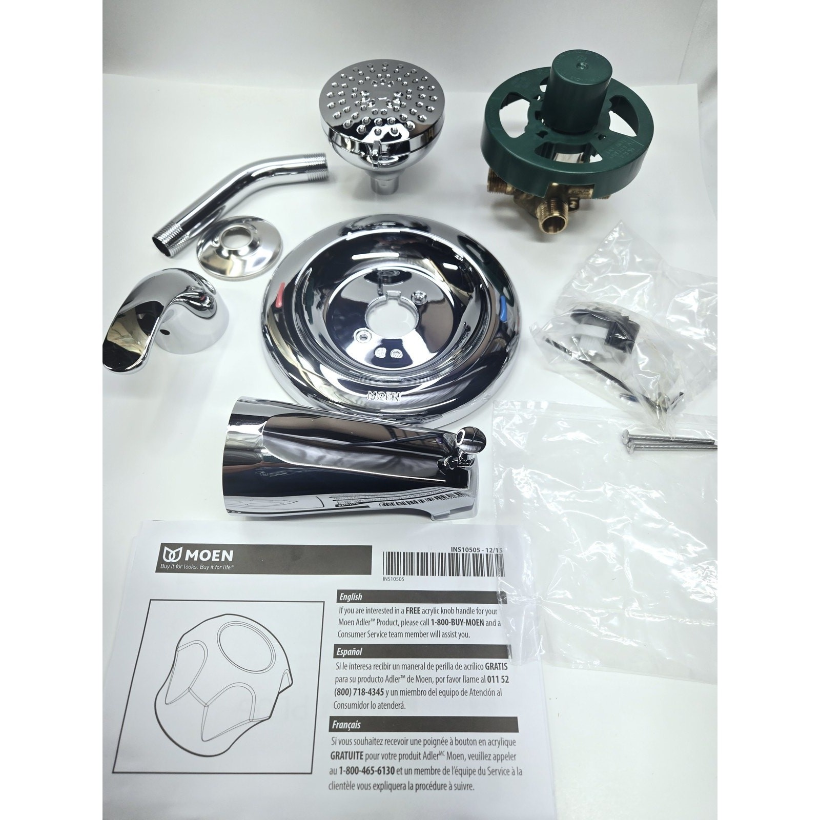 Moen 82603 Adler Bathtub & Shower Faucet Multi-Function Showerhead - Chrome