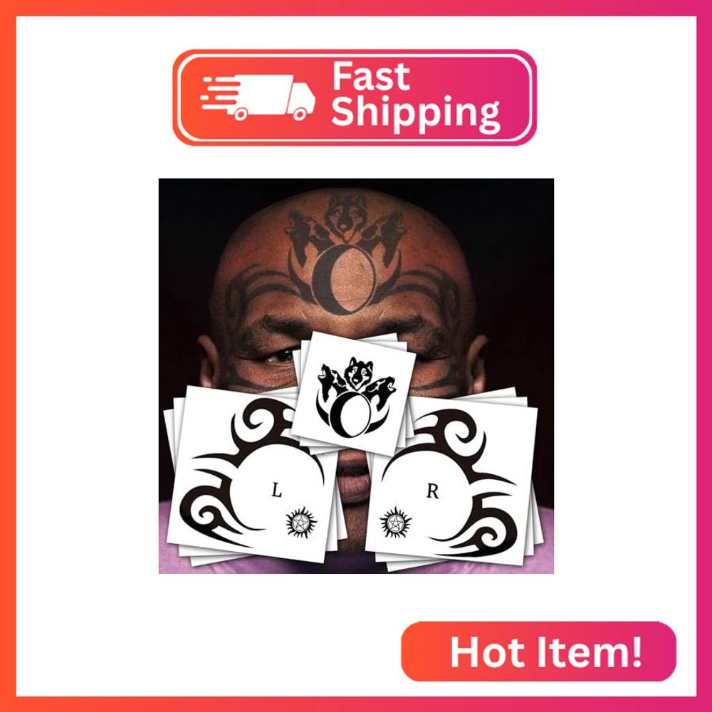 9-Sheet Temporary Face Tattoos - Waterproof Halloween Tattoo Stickers for Men &