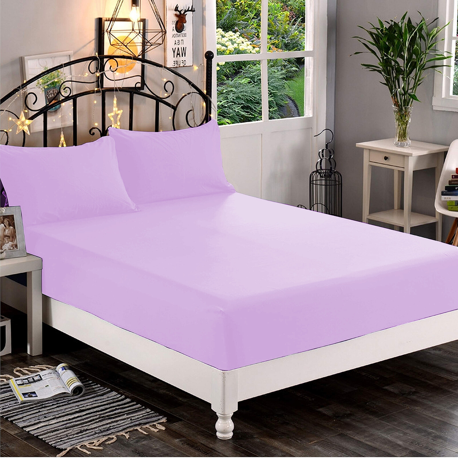 Bedding Collection 1000 TC OR 1200 TC 100% Cotton Lavender Solid All Item