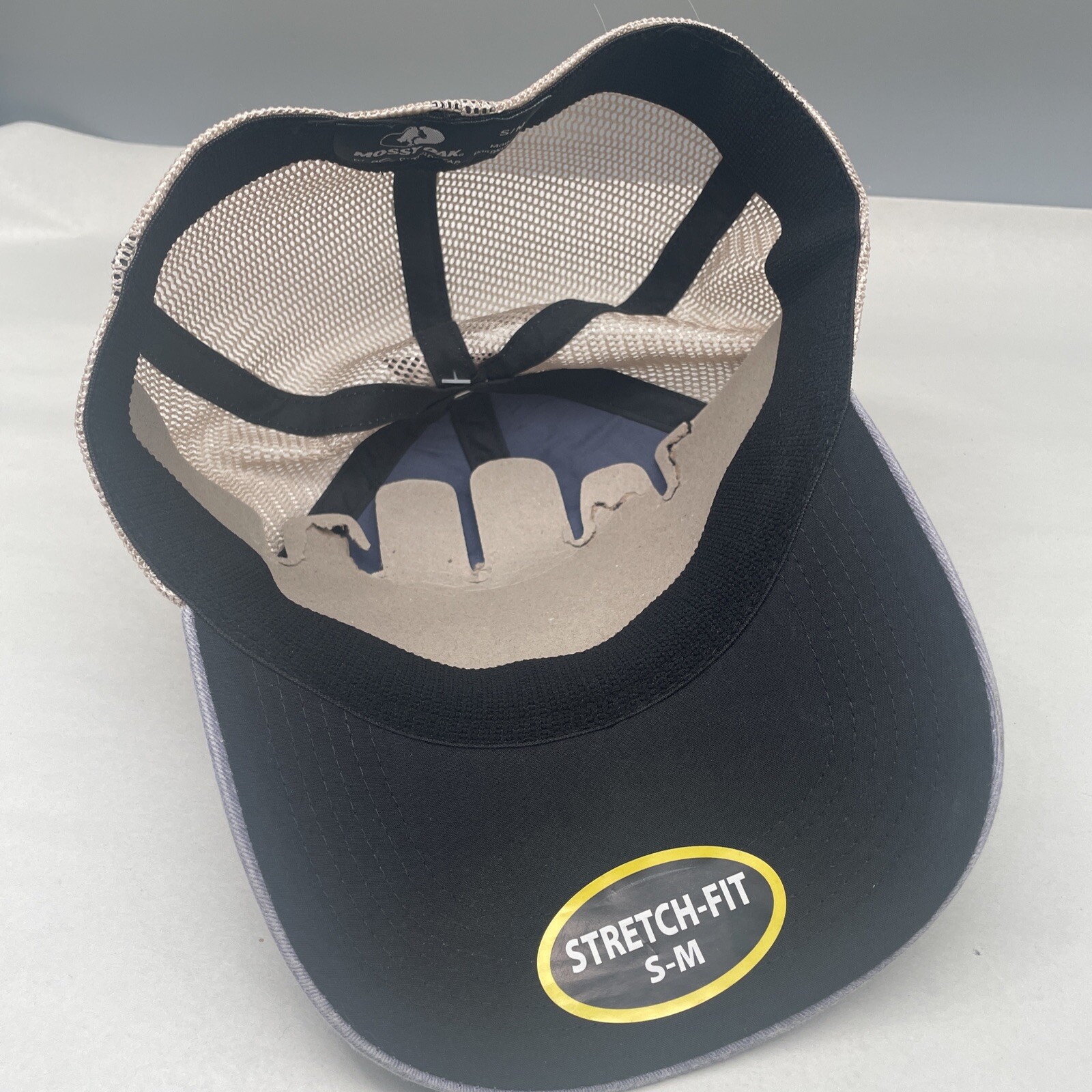 Blue Gray Mossy Oak Outdoor Ball Cap Hat Streach Fit Small Medium Stretch Fit