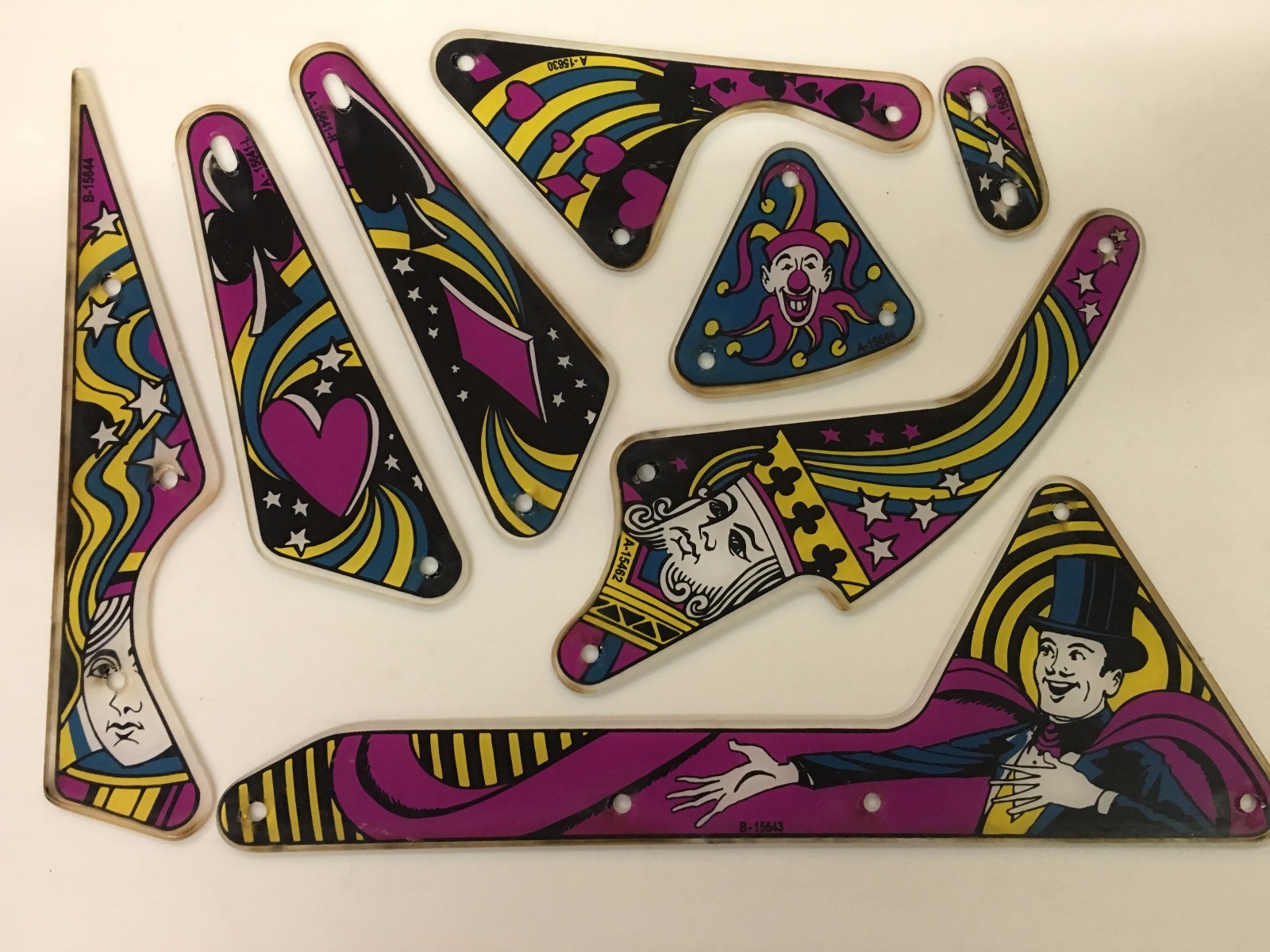 Gottlieb Royal Flush / Card Whiz Pinball Machine Plastic Set - New
