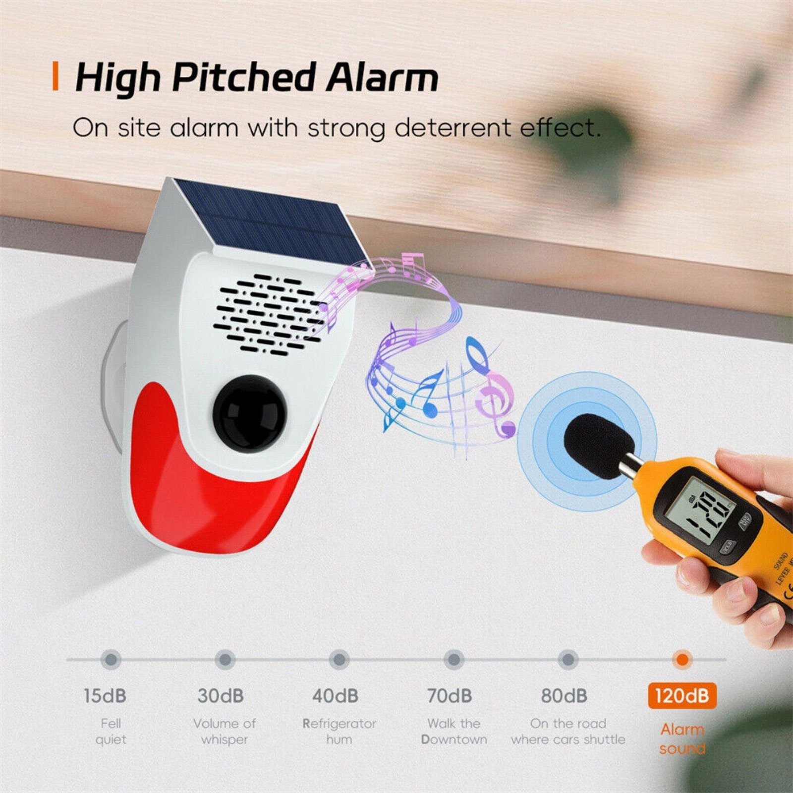 Home Intelligent Infrared Detector Voice Announcer 120dB High Pitched Alarm
