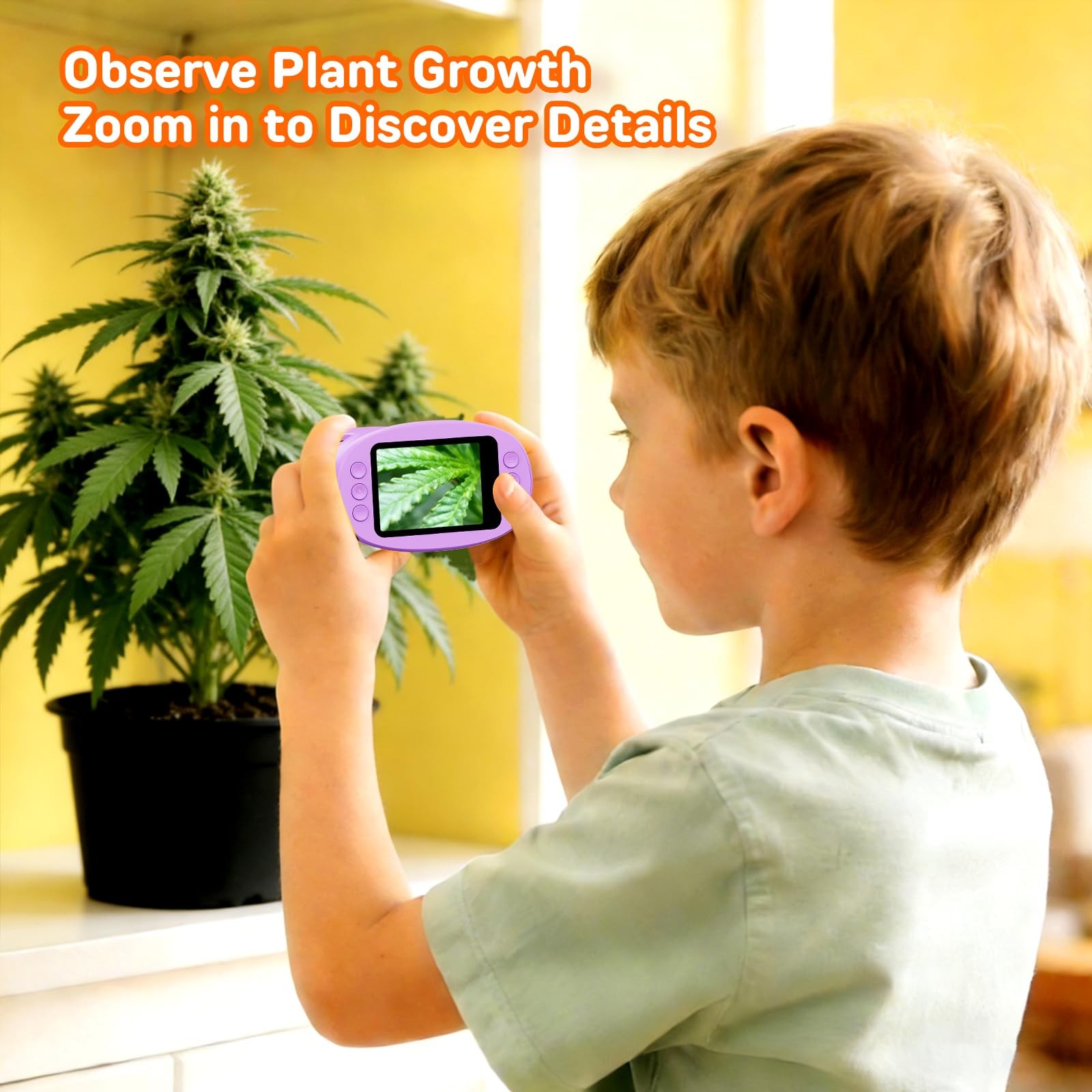 1000X Handheld Digital Microscope for Kids with 2.0" IPS Screen, Purple