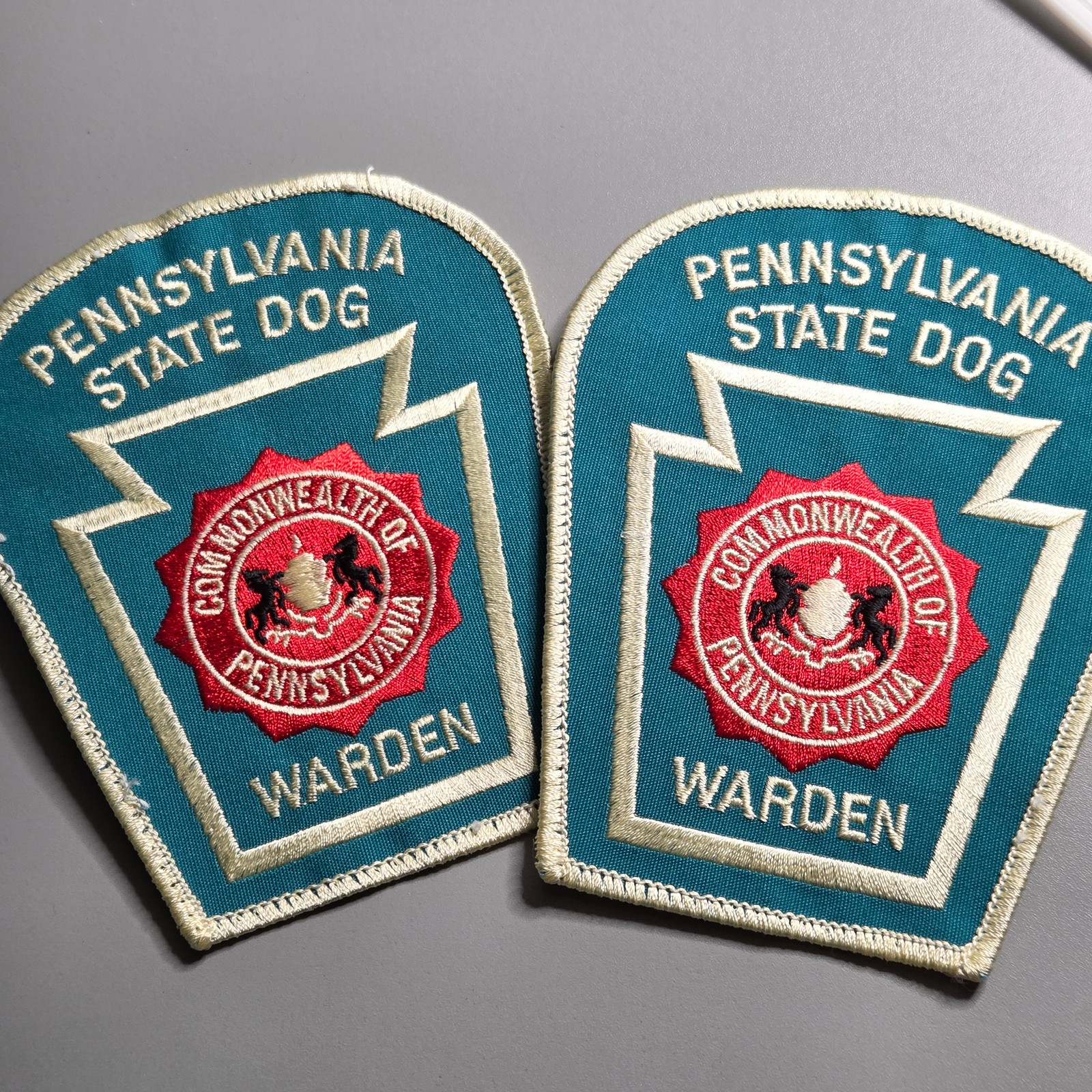 Pennsylvania PA State Dog Warden Uniform Patch Commonwealth of PA Seal Lot of 2