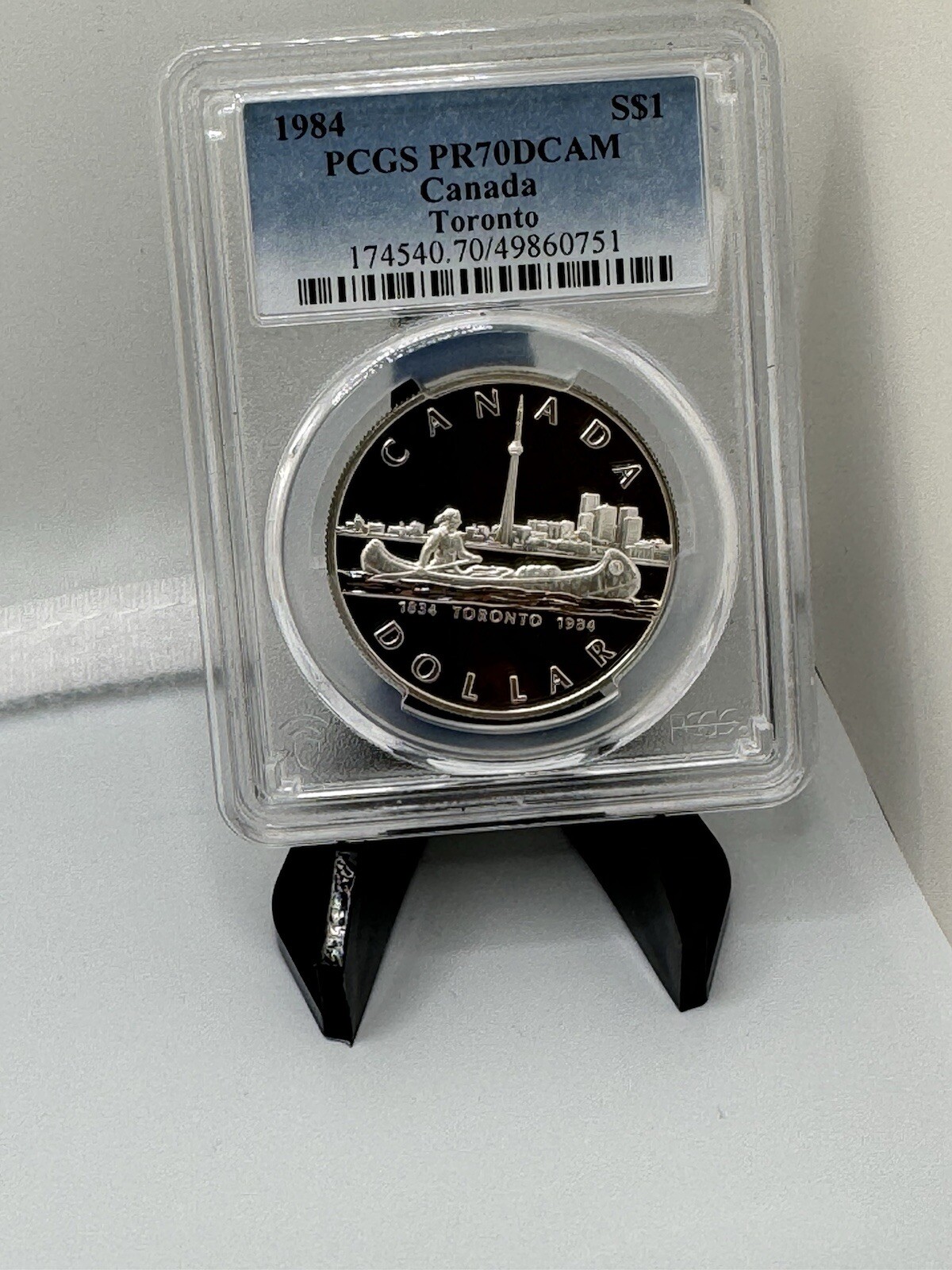 1984 PCGS PR70DCAM CANADA TORONTO 150 YEAR ANNIVERSARY S$1 POP 15