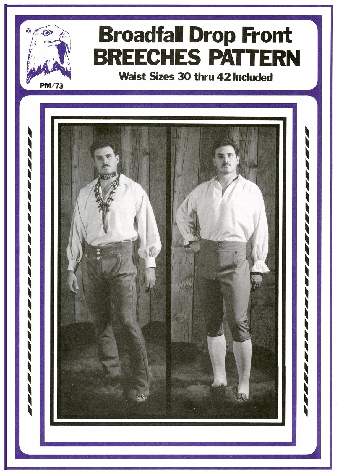 Men's Broadfall Drop Front Breeches Pants size 30-42 Eagle's View Sewing Pattern