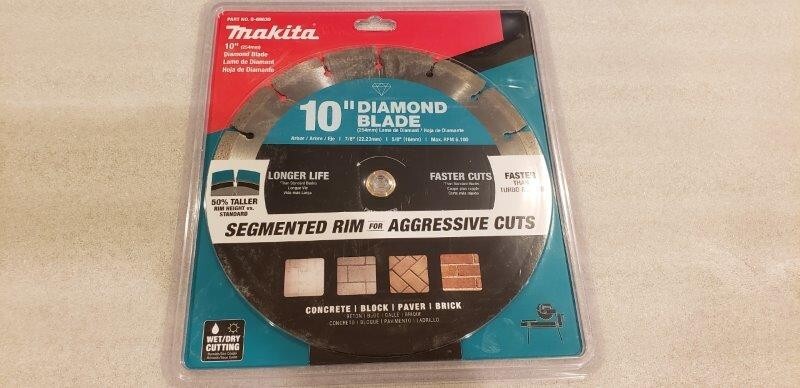 Makita 10 in. Segmented Rim Dual Purpose Diamond Blade B-69652, New