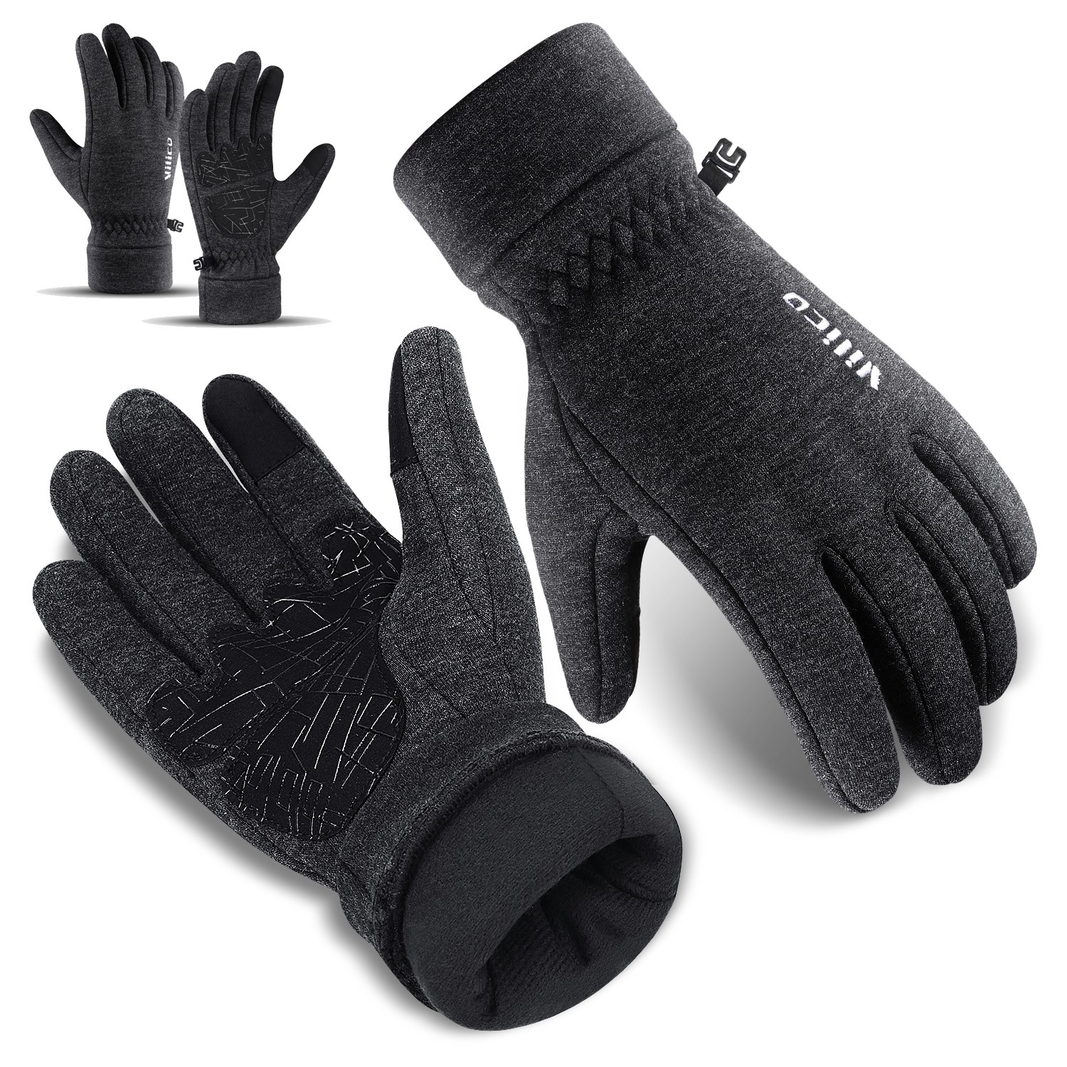 Winter Running Gloves Touch Screen Anti-Slip Thermal Gloves for Cycling Driving