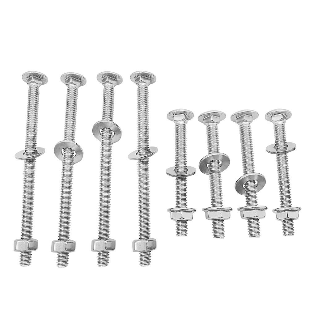 8 Sets Universal Headboard or Footboard Hardware Nuts and Bolts 4 inches and 2 1