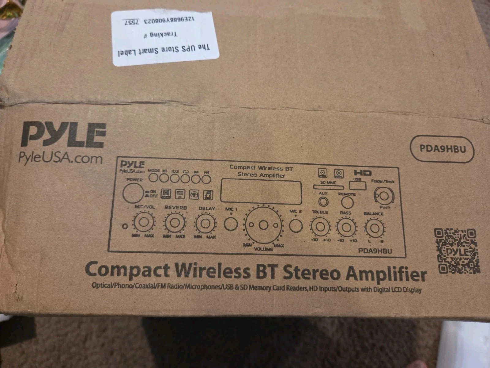 Pyle Wireless Bluetooth Home Stereo Amplifier - Multi-Channel 200W PDA9HBU