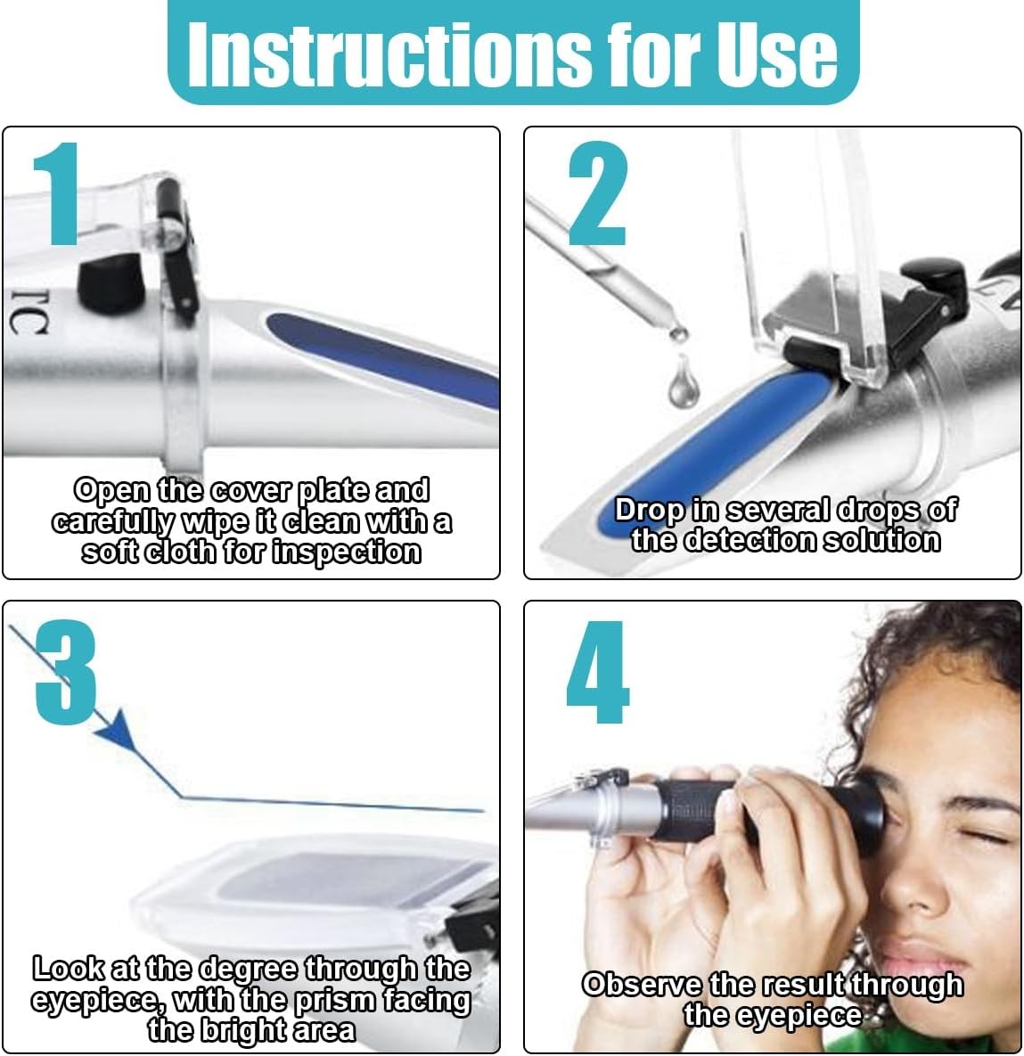 Antifreeze Refractometer For Glycol Antifreeze Coolant And Battery Acid Point