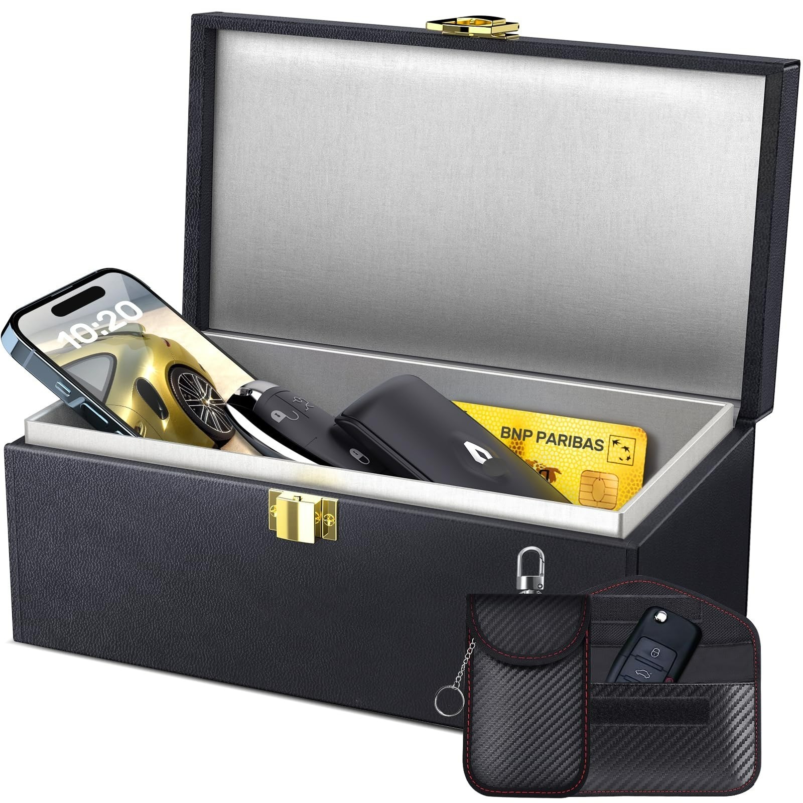 Samfolk Faraday Box with Faraday Bags - Keyless Car Key Safe Protector