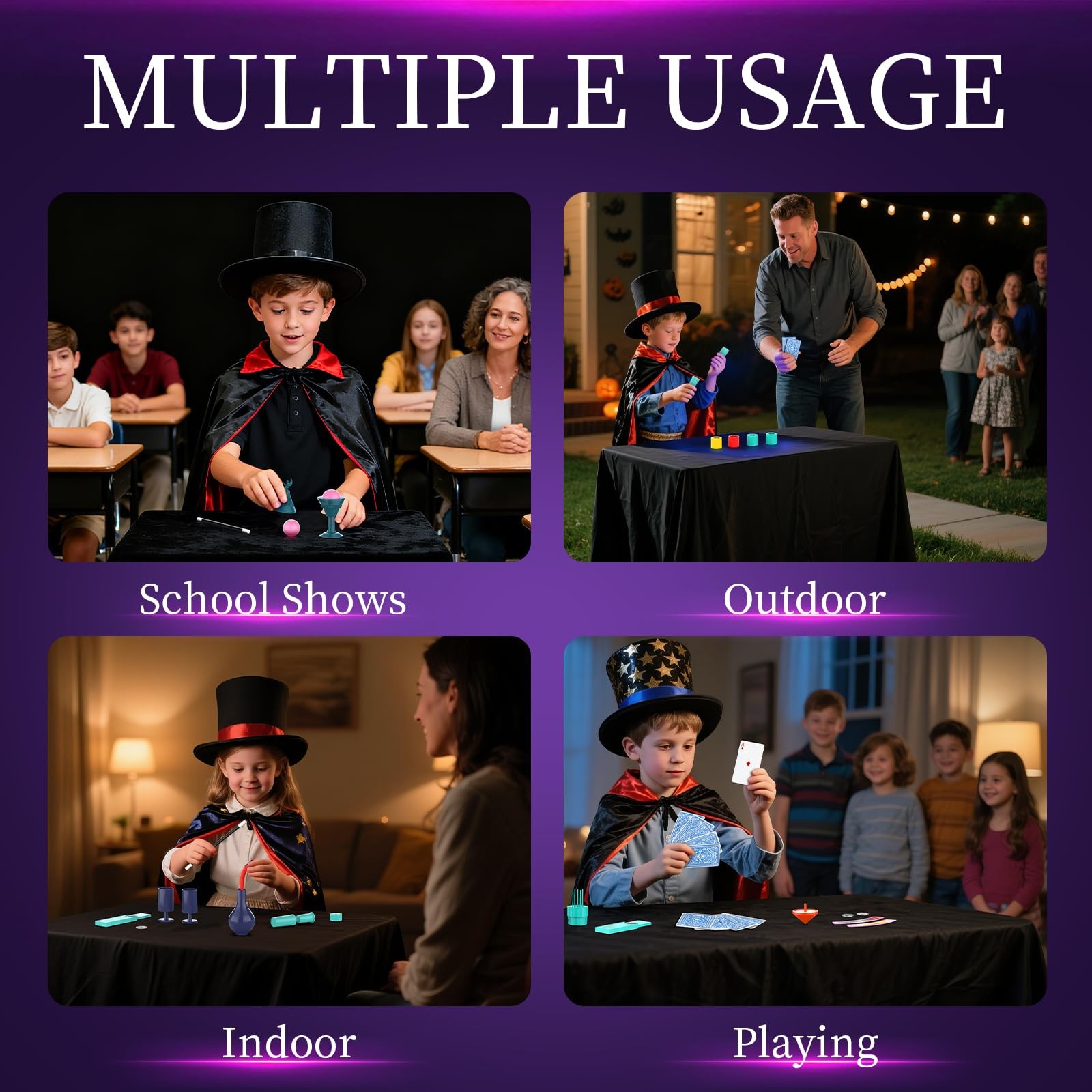 Magic Kit - 208+Magic Tricks for Kids Age 6-8, 28PCS, Multicolored