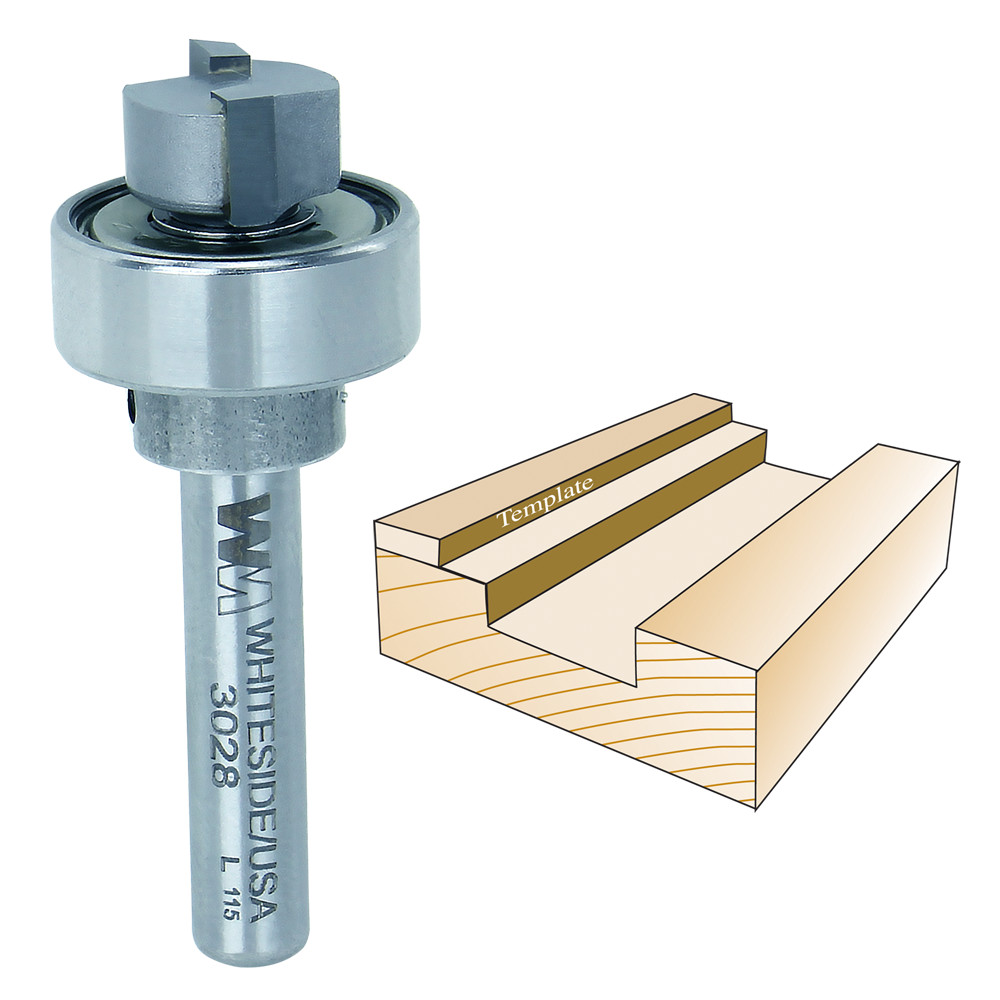 Whiteside 3028 Template Bit 1/4"SH, 1/2"CD, 1/4"CL