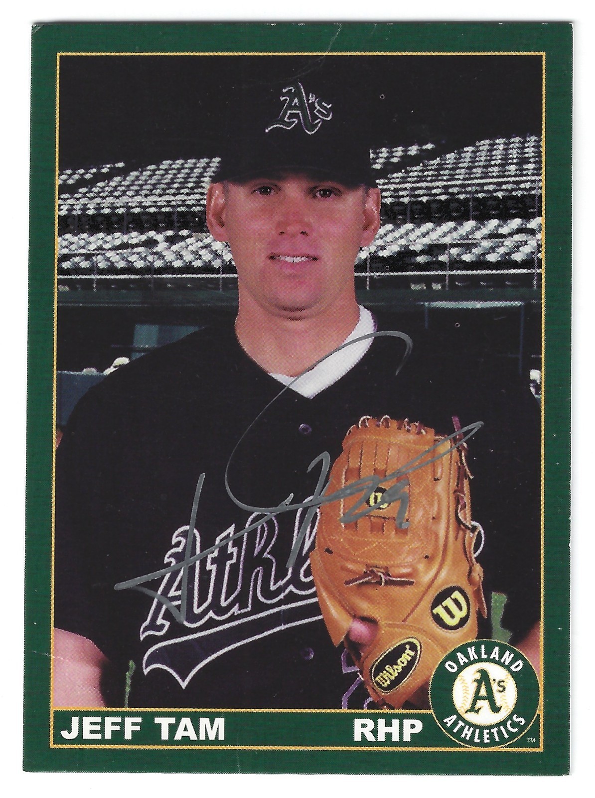 JEFF TAM OAKLAND A'S SIGNED 2000 CARD NEW YORK METS CLEVELAND INDIANS BLUE JAYS