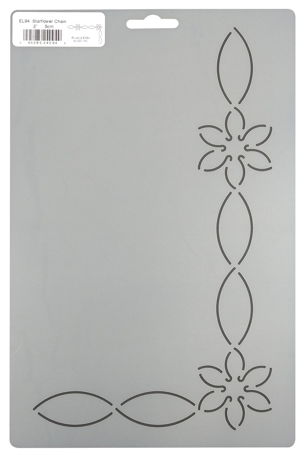 Quilting Stencil Star Flower Border 2" Leaf Chain Floral Quilt Pattern Template
