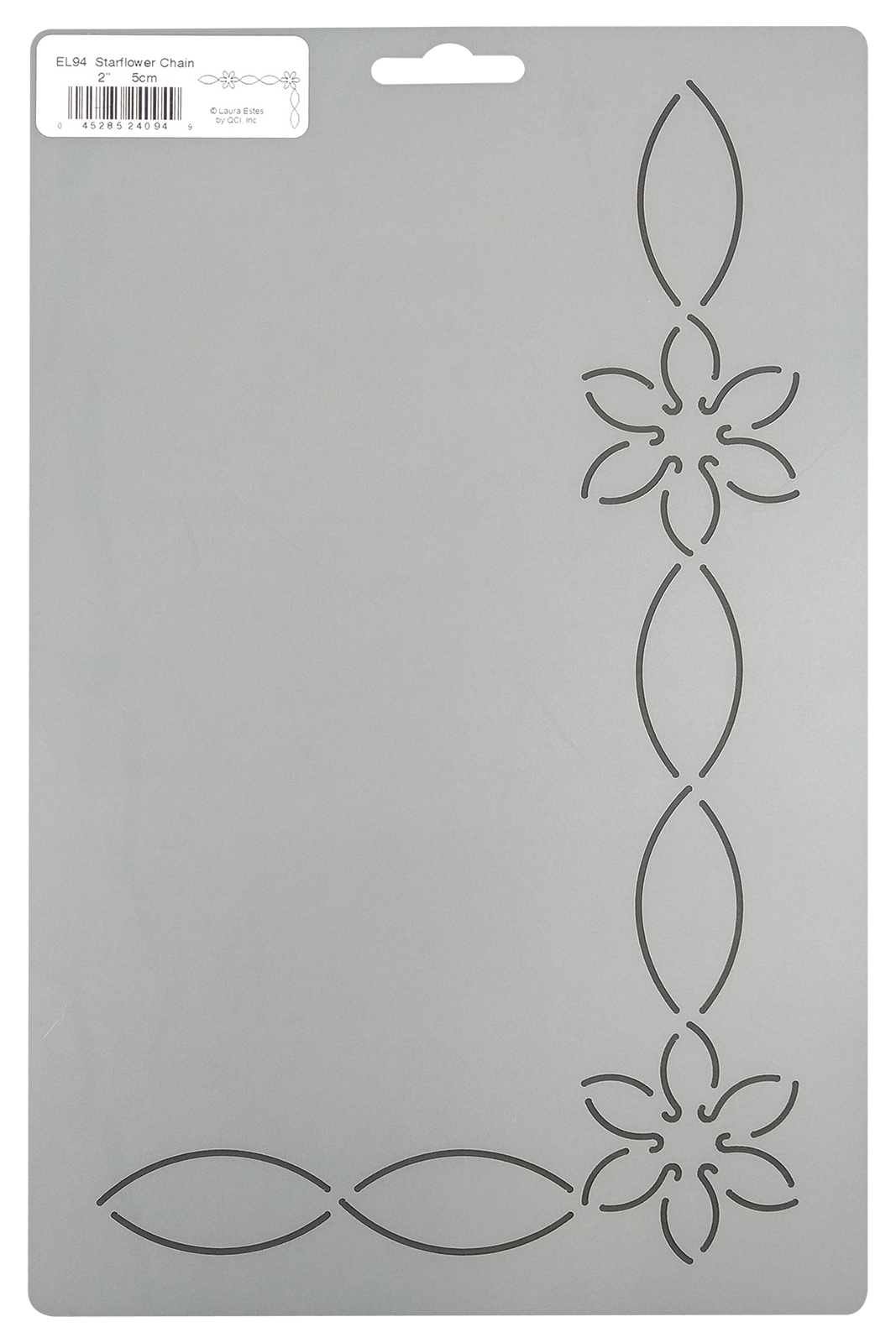 Quilting Stencil Star Flower Border 2" Leaf Chain Floral Quilt Pattern Template