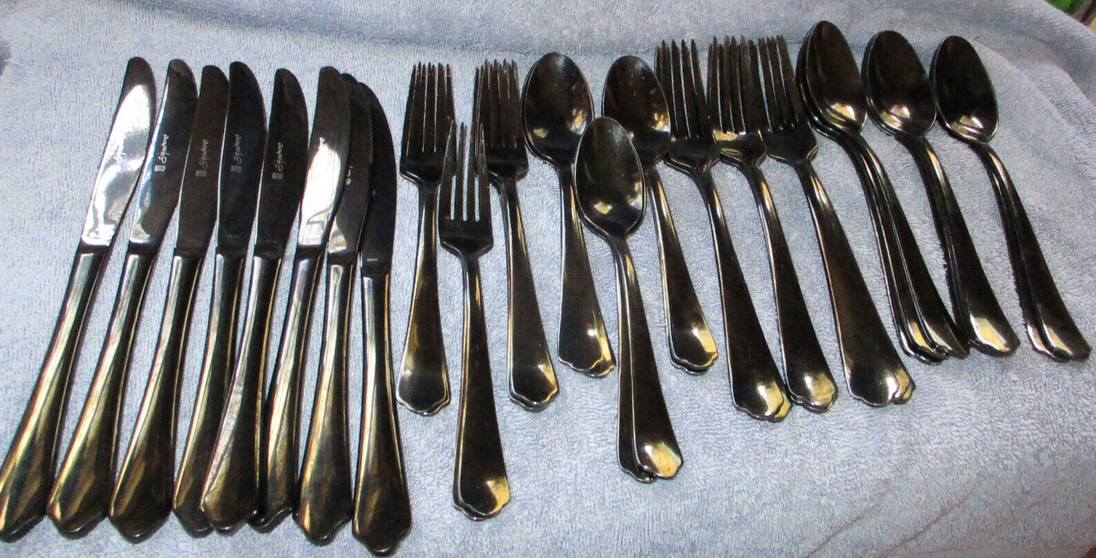 Hampton Forge Signature Black Flatware Set - 36 Pieces - Service for 6