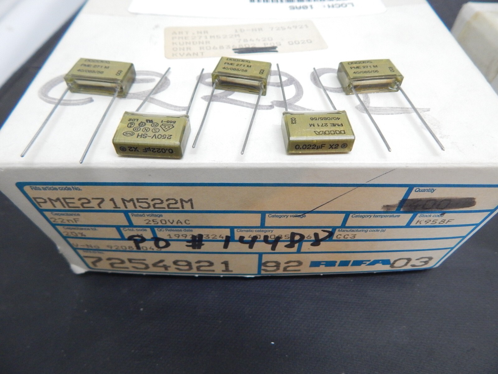 5PIECES- RIFA PME 271M X2 0.022uF 0.022μF 22nF 22n 275V SH 250V GPF MP Capacitor