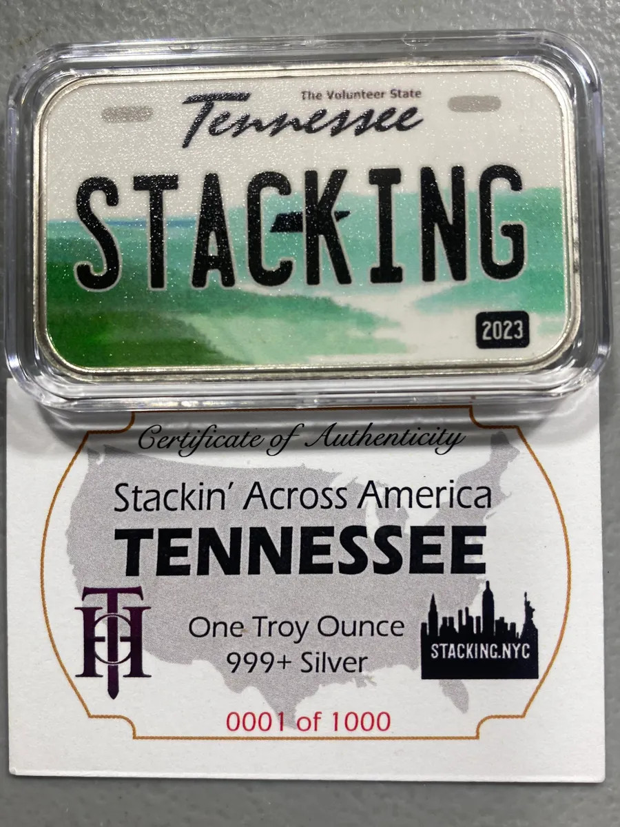 Tennessee SAA 1z Silver Bar