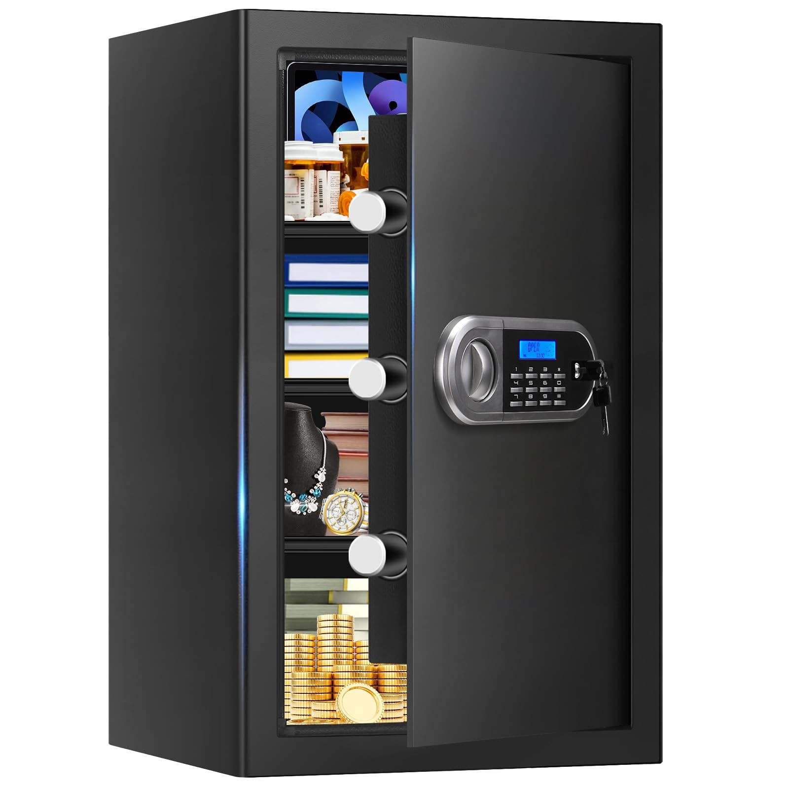 5.2 Cuft Large Safes for Home Use Fire and Water Proof, AntiTheft Digital Sec...