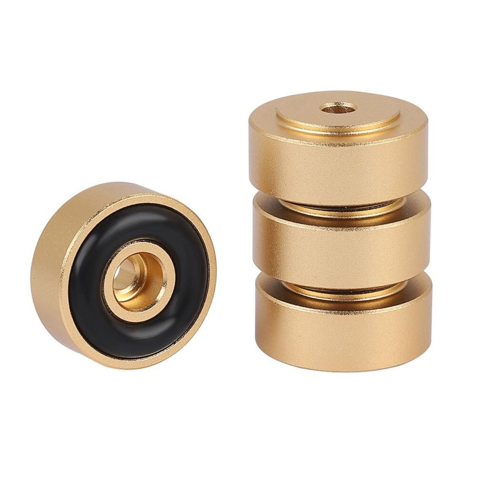 4x Aluminum Shock Absorber Turntable Pads Audio CD HIFI Speaker Isolation Feet;;