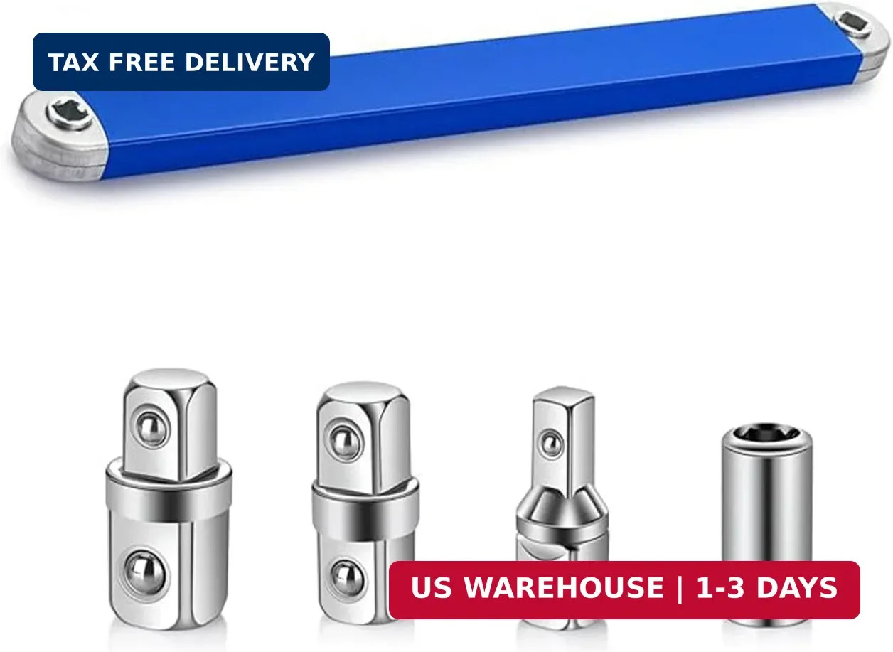 Offset Extension Wrench Set 15.4-Inch in Length, Adaptable to Impact Wrenches, w