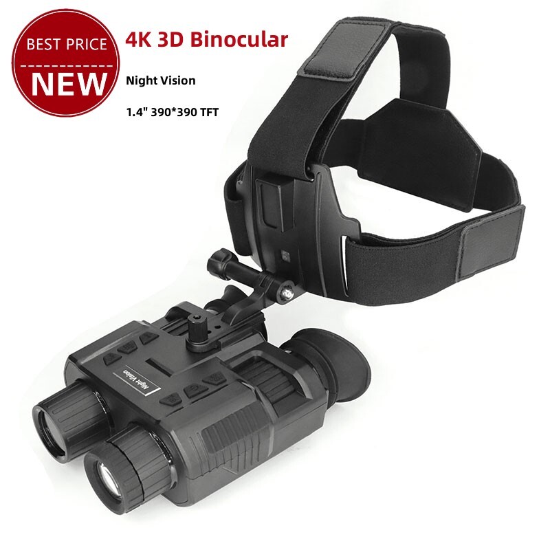 1.4" 4K 3D Night Vision Binoculars Infrared Head Mounted Goggles NV8000