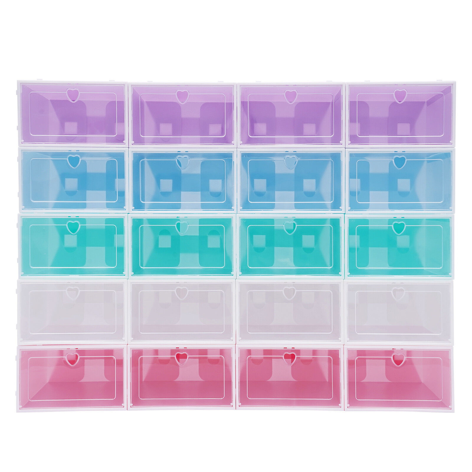 20 Pack Shoe Storage Box Stackable Sneaker Container Foldable Organizer Home