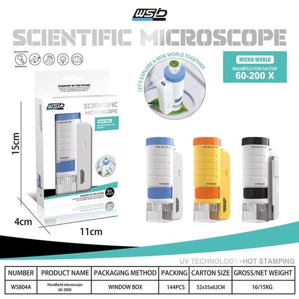 Biological Microscope 50X-300X Handheld Powered Portable Microscope With LED