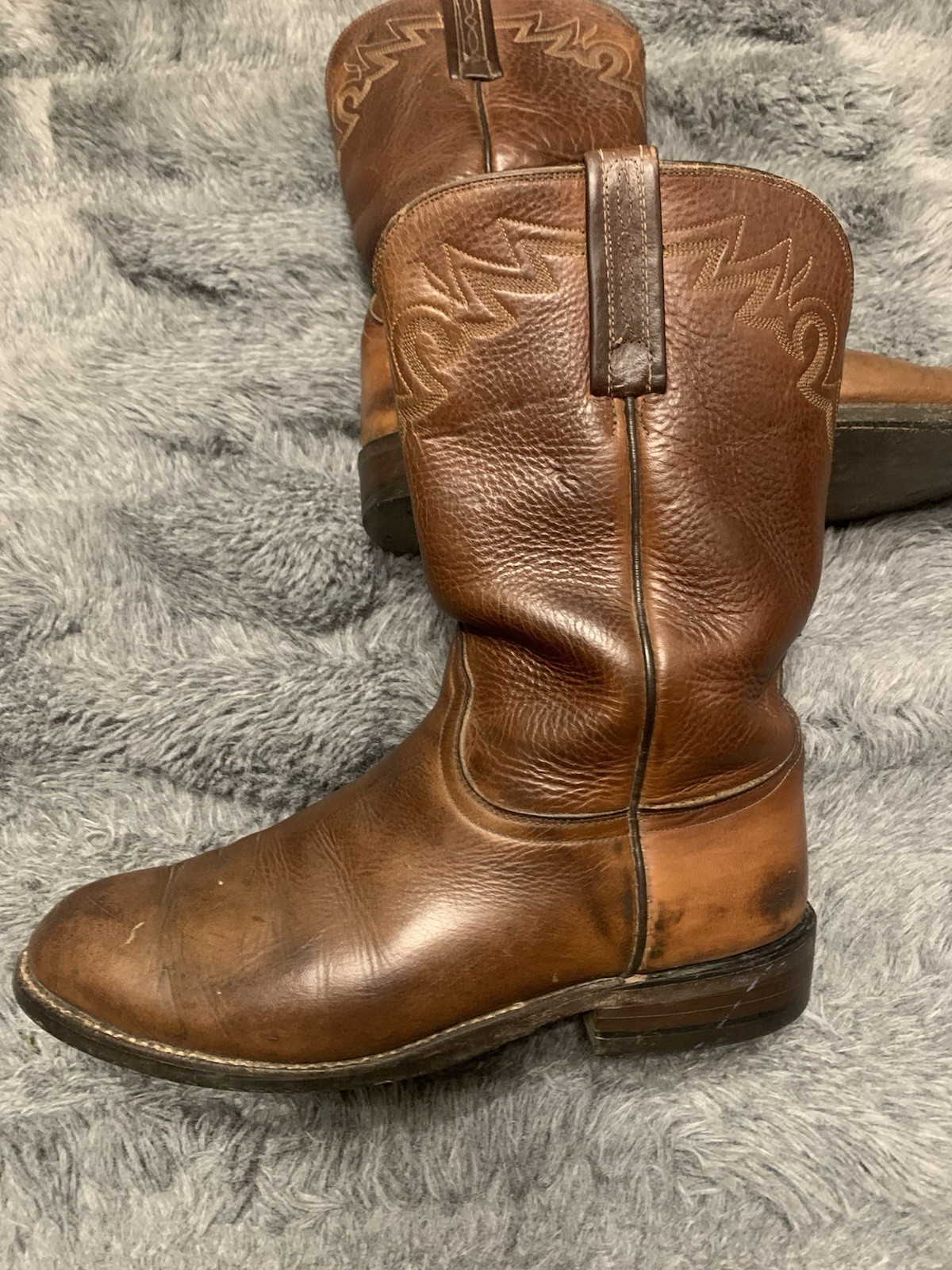 8 EE Lucchese 2000 Brown Leather Classic Cowboy Rodeo Boots