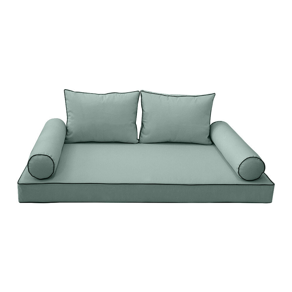Style1 5PC Contrast Pipe Daybed Mattress Cushion Complete Set-Queen Size AD002