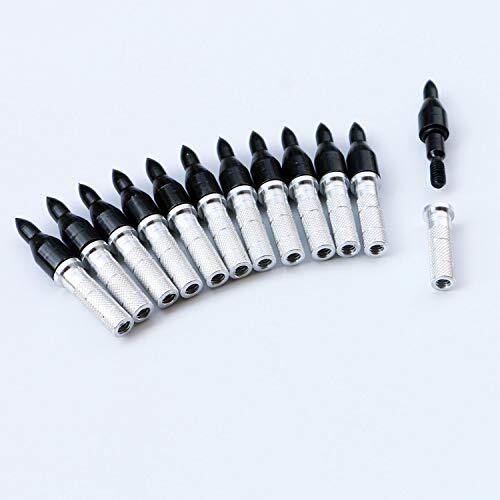 Aluminum Inserts .244/6.20mm+Bullet Field Points 5/16 Archery Practice Tips,12pc