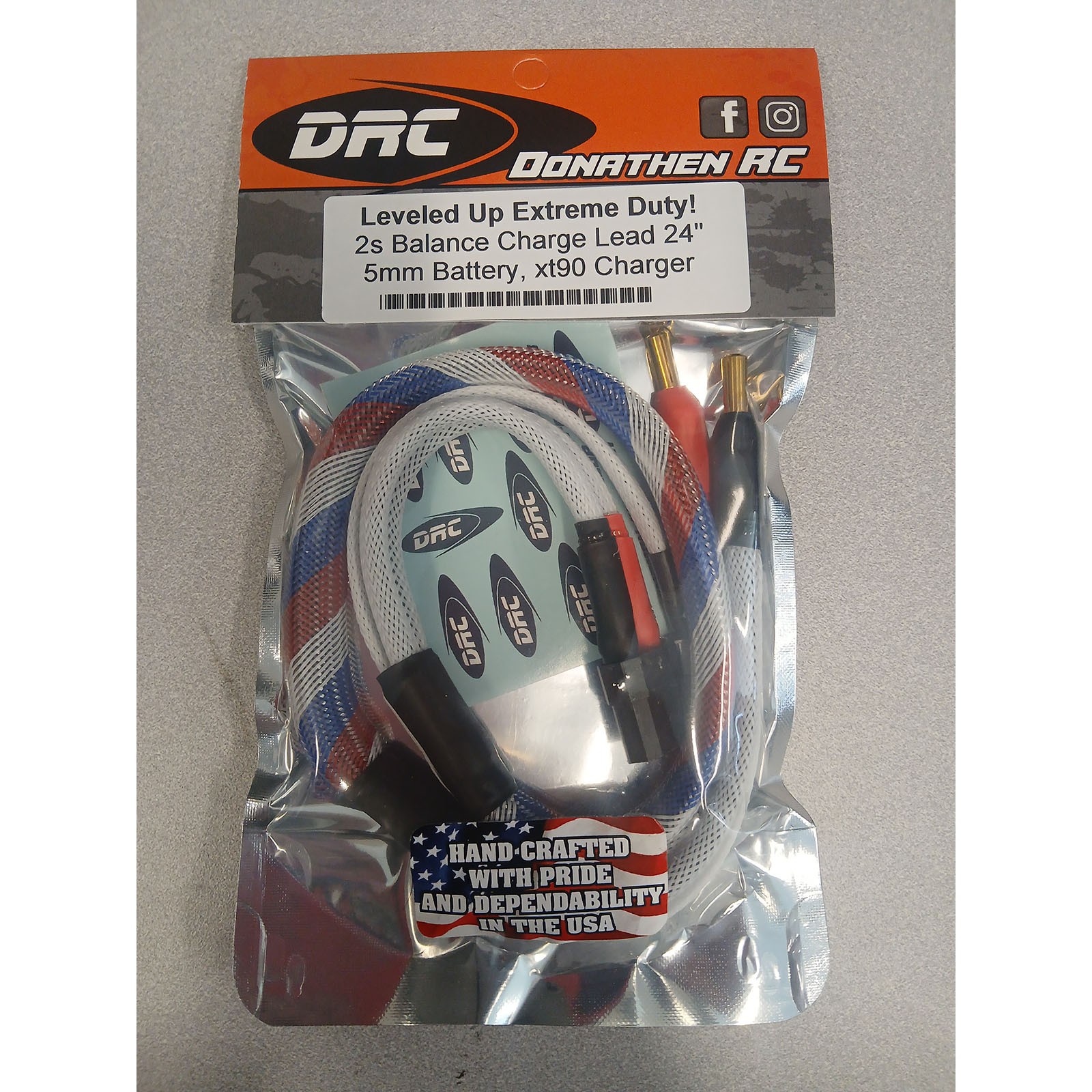 Donathen RC - 2S Balance Charge Lead, 5mm Battery / XT90 Charger, Patriot