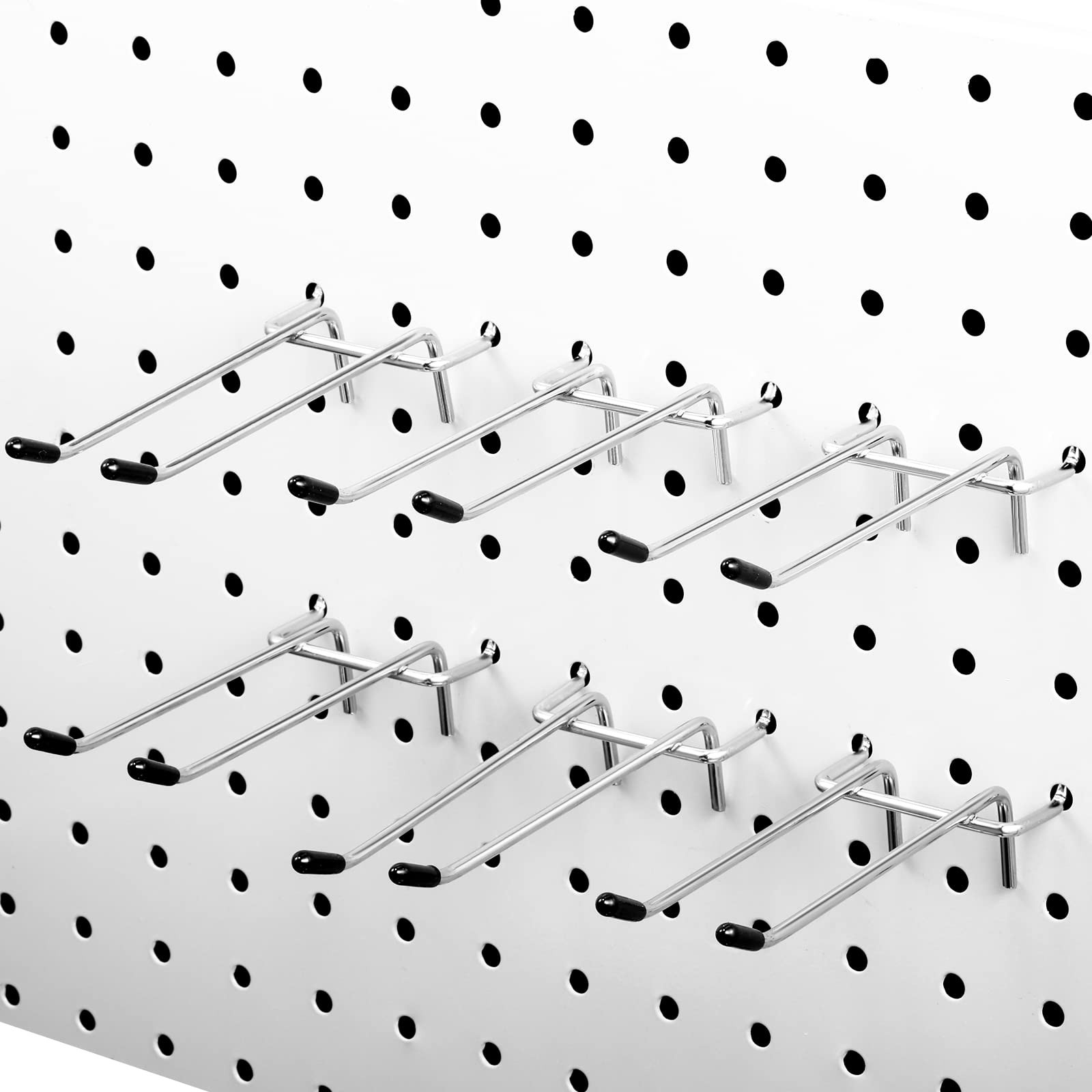 50 Pack Pegboard Hooks Stainless Steel Double Arm Peg Board Straight Tool Utilit