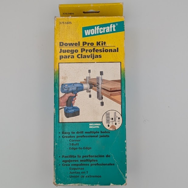 Wolfcraft DOWEL PRO KIT Doweling Jig For 1/4” 5/16” 3/8” #3751 Manual & Box