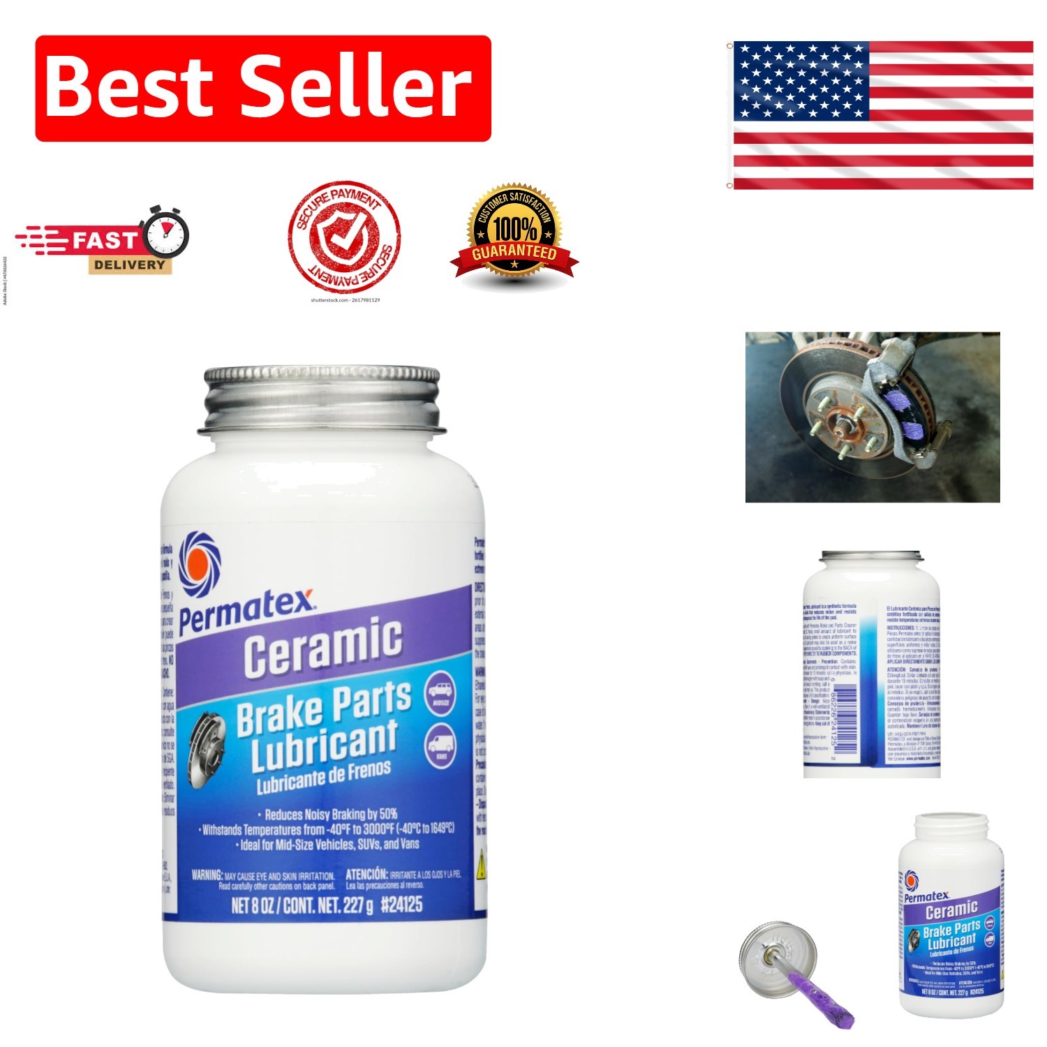 Extreme Performance Brake Lubricant - 8oz Ceramic Formula for All Vehicles