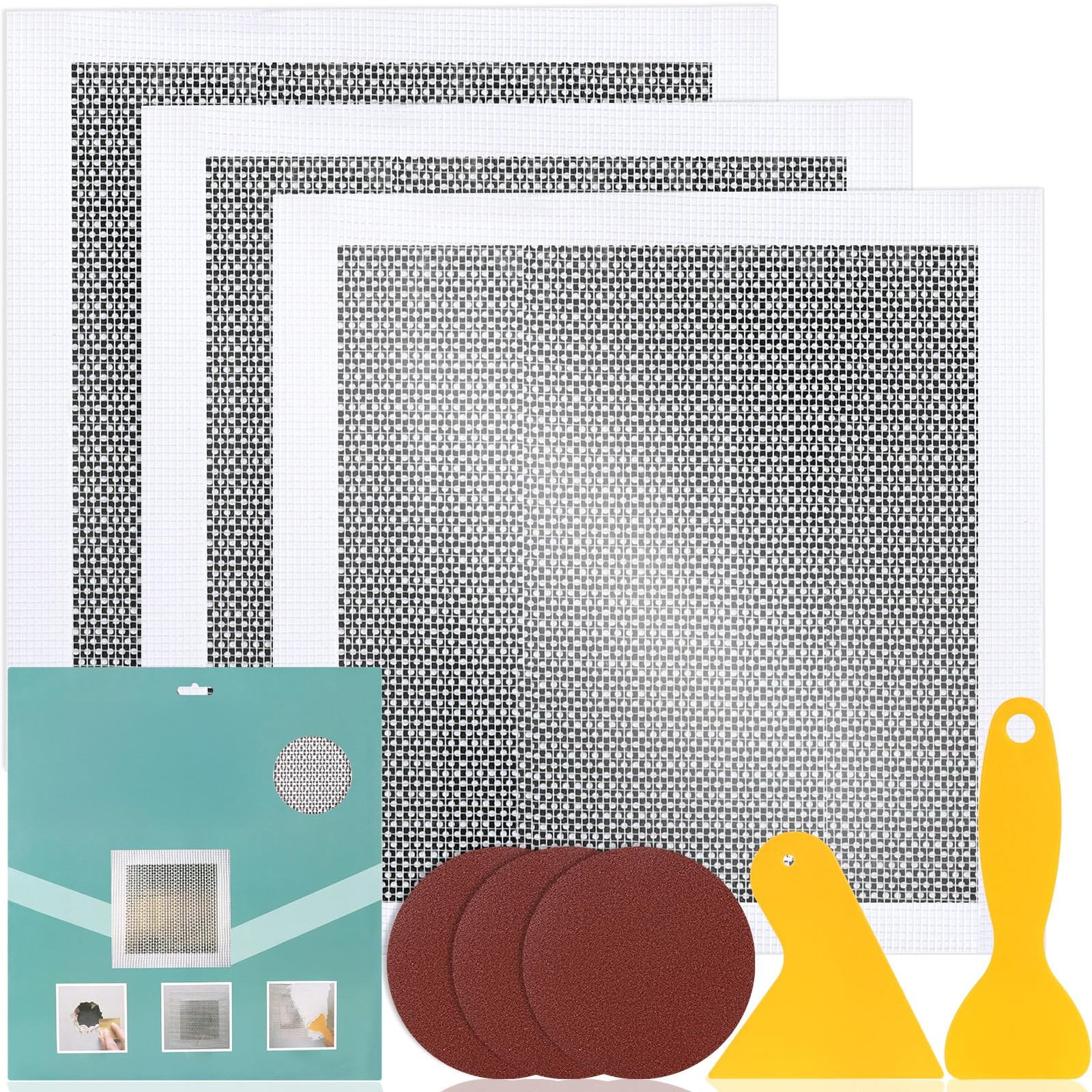 3Pcs Drywall Repair Kit Large Hole, 12 x 12in Self-Adhesive Drywall Patch Kit...
