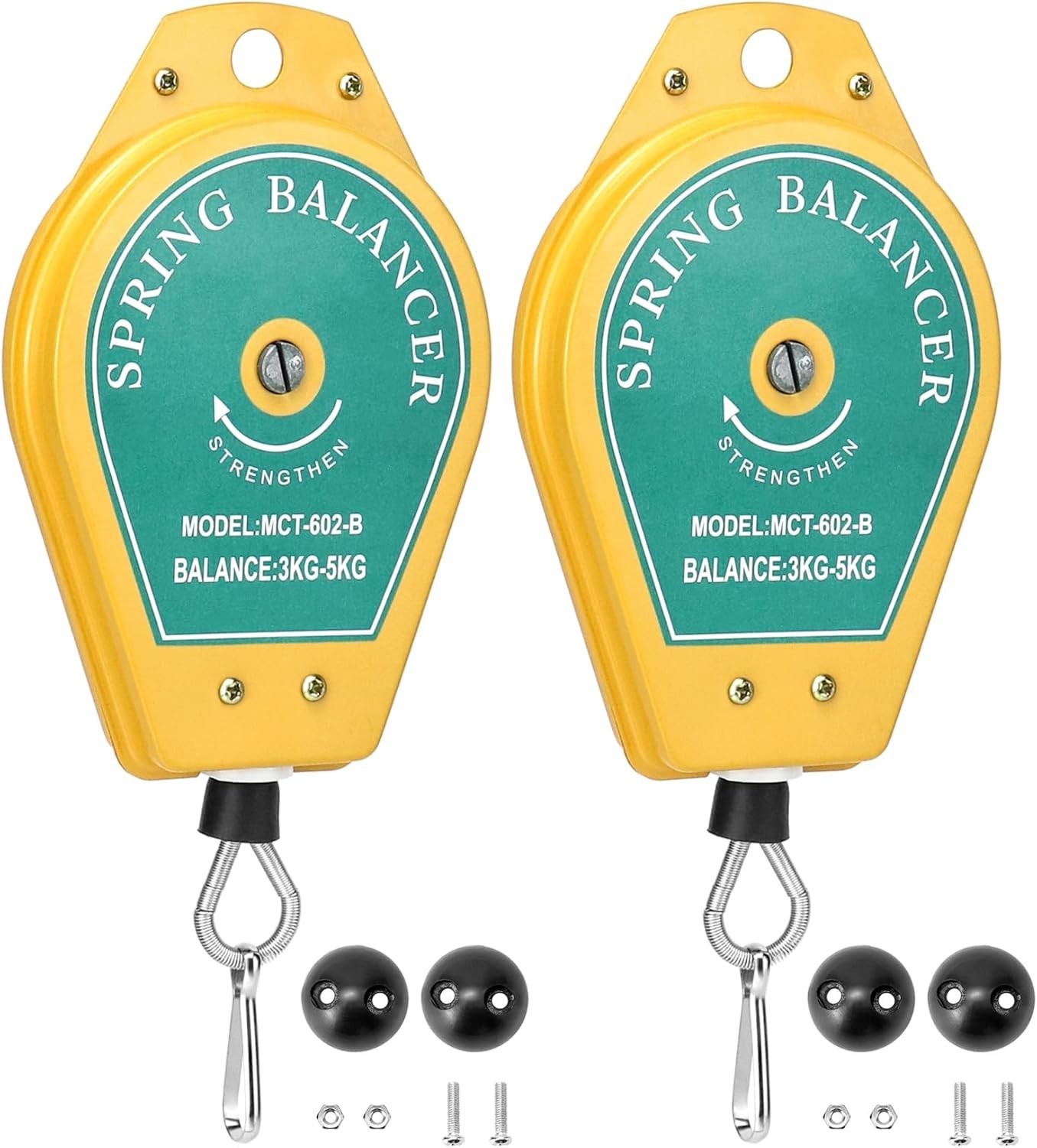 2pcs Spring Balancer 6.6-11lb Retractable Tool Holder Assembly Line Hanger Hooks